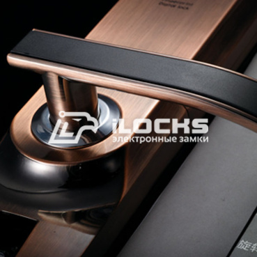 Биометрический электронный замок для двери F3150 Red Copper